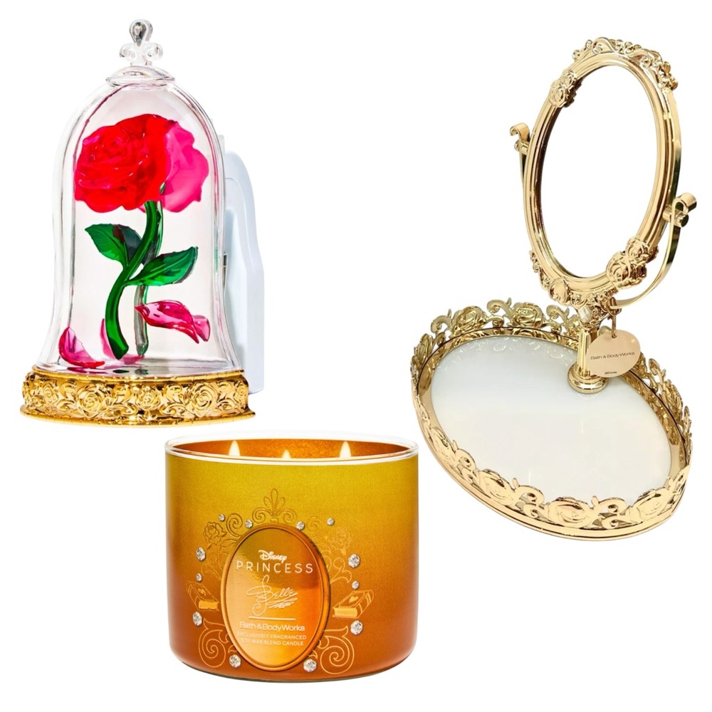 Bath And Body Works Disney Princess BELLE Bundle
BELLE MIROR, WALLFLOWER, CANDLE